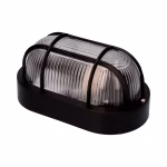Aplique Oval de Pared y Techo E27 IP54 Negro Serpis-Brico