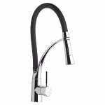 Grifo Monomando de Cocina Aquassent Nessy Flexible Negro (Ref. 03100NESSY